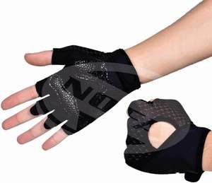 Gants de cyclisme mi-doigts de haute qualité pour hommes et femmes avec rembourrage en gel, cuir PU, design durable, couleurs et tailles personnalisées - Product Image 1