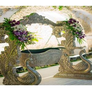 Luxe argent paon sculpté bébé balançoires décor DST exportations Palan pour bébé petit Jhula Namkaran cérémonie balançoire USA prix usine - Product Image 1