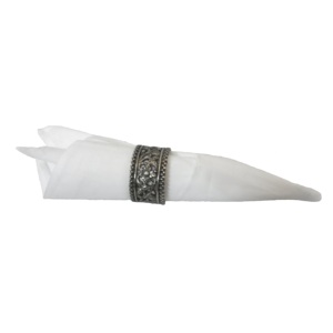 Porte-serviettes de table, design européen moderne, finition argentée, anneau de serviette artisanal, décoration de table de mariage, anneau de serviette - Product Image 4