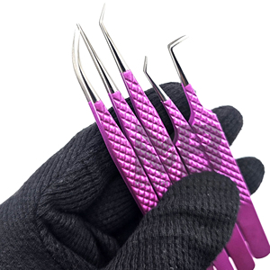 Puntas lisas recubiertas de Color a elección del cliente, pinzas de extensión de pestañas antimagnéticas de 10mm, acero inoxidable japonés personalizado - Product Image 1