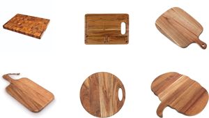 Durable Thick Acacia Wood Cutting Board with Deep Juice Groove Grip Hole Natural Wood Color OEM Vietnam Factory - Product Image 5