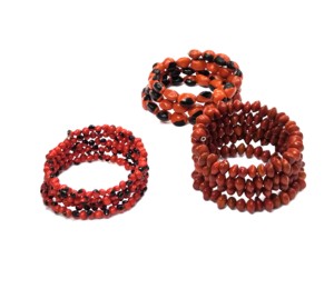 Handmade Huayruro Seed <b>Beaded</b> <b>Bracelet</b> Eco-Friendly Fashion Artisan Jewelry Natural Lucky Seeds Bold Multistrand Designs - Product Image 1