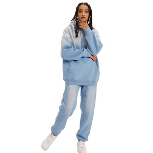 เสื้อสวมหัวผ้าฝ้าย100% รุ่นเฮฟวี่เวตซักเสื้อผ้าแนวสตรีทแบบสวมหัวมีฮู้ดสำหรับผู้ชายชุดวอร์มผ้าเดนิมพิมพ์ลายพัฟ - Product Image 1