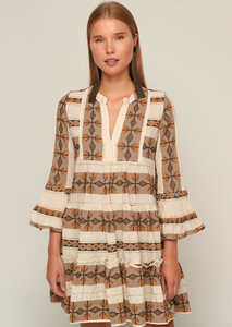 Vestido de algodón con estampado para mujer, ropa informal, Estilo Vintage, precio al por mayor - Product Image 4