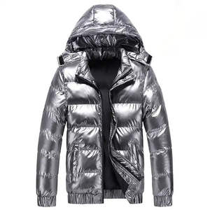 Veste en duvet à capuche pour hommes de haute qualité OEM chaude pour l'hiver Veste en duvet à fermeture éclair complète pour l'extérieur Logo personnalisé - Product Image 3