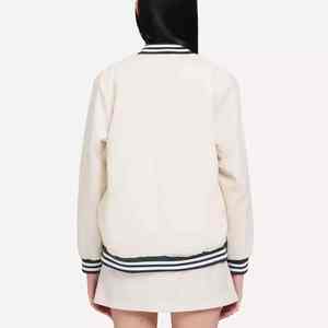 High Quality Women Letterman Varsity jacket 100% Fleece <b>fabric</b> lightweight Chenille Embroidered Patchwork Custom Logo - Product Image 5