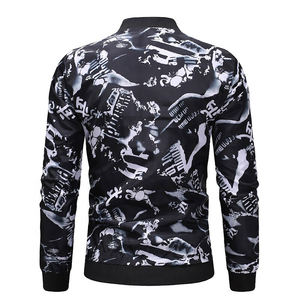 Chaqueta de bombardero de satén ligera de alta calidad, chaqueta de sublimación con cuello levantado y diseños de estilo callejero bordados personalizados - Product Image 3