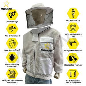 Chaqueta de Apicultura de Tres Capas en Color Personalizado con Velo Redondo - Product Image 2