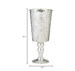 Tasse à vin de bénédiction religieuse en argent à la mode Shabbat vacances kiddush tasse Shabbat juif en acier inoxydable - Product Image 5