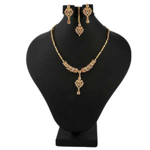 Conjunto de Joyería con Diamantes Americanos - Color Durazno y Dorado - Product Image 1