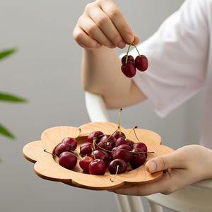 Assiettes à gâteaux en bois Ramadan assiette en bois acacia massif plats de service pour table à manger - Product Image 3