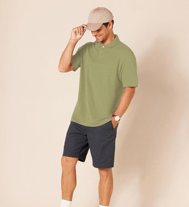 Polo de piqué de algodón de corte regular para hombre, diseño personalizado, estampado de letras lavadas, polos de talla grande para hombre - Product Image 4