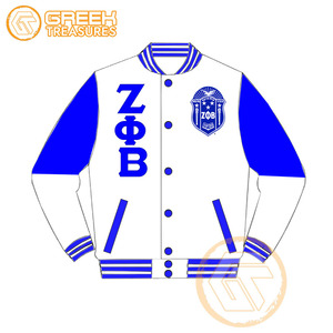 Zeta Phi Beta เสื้อแจ็กเก็ตทีมโรงเรียนสำหรับผู้หญิงผ้าซาตินปักตราตัวอักษรคุณภาพสูงระบายอากาศได้ดี - Product Image 2