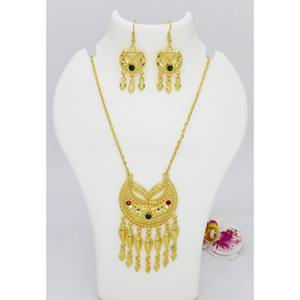 Arabic Jewelry NECKLACE SET ETHNIC FASHION AFRICAN GOLD PLATED <b>Chain</b> Pendant Earrings Dubai UAE Indian Jewelry - Product Image 3