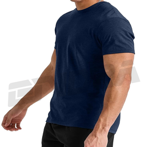 Chemise de sport unie à col rond pour garçons à manches courtes et col rond haut d'entraînement actif vêtements de fitness décontractés t-shirt de sport personnalisé disponible - Product Image 2