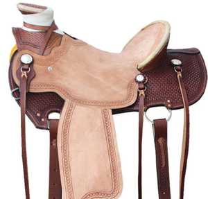 Selle de roping Western Roughout en cuir durable, ajustement sécurisé et performance prête pour le ranch - Product Image 1