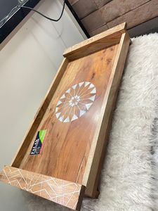 Bandeja de chocolate con plato de madera de nácar, vajilla decorativa para presentación de Iftar de Ramadán, vajilla elegante - Product Image 4