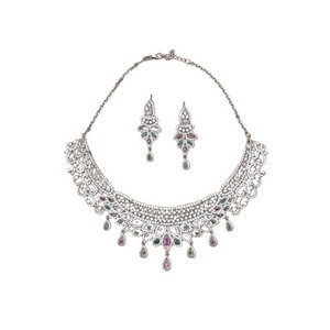 Captivant beauté femmes ethnique colonne vertébrale collier multicolore pierres embelli bijoux de mode pour cadeau de mariage prix de gros - Product Image 1
