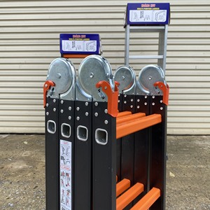 บันไดอลูมิเนียมอัลลอยด์แบบพับได้4ส่วนบันไดอเนกประสงค์พร้อมบานพับล็อคเพื่อความปลอดภัย - Product Image 2