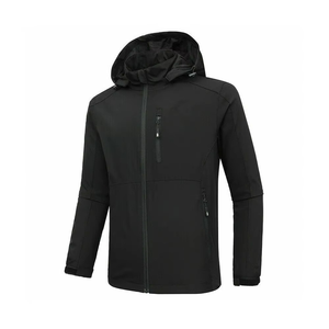 Chaqueta Softshell para hombre, impermeable, transpirable, de tela, con cremallera, bolsillos calentadores de manos, chaqueta de carcasa blanda - Product Image 2