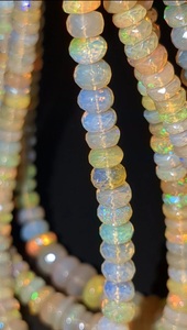 16-Inch Rondelle Yellow Ethiopian <b>Fire</b> Opal Bead Necklace Long-Strand 4-7mm Gemstone Beads - Product Image 2