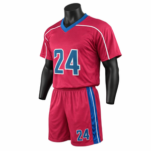 Conjunto de camiseta y pantalones cortos de lacrosse personalizados al por mayor, que absorben la humedad, ligeros, para entrenamiento y partidos, uniforme de marca privada - Product Image 1