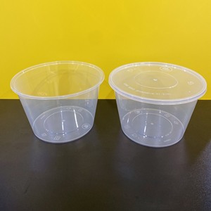 Recipientes de plástico para alimentos de forma redonda de 1000ml de inyección al por mayor rentable con tapas para caja de almacenamiento de alimentos microondas transparente - Product Image 1