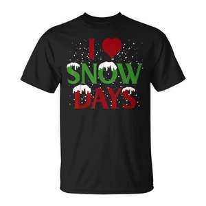 Camiseta de invierno con estampado de I Love Snow Days para educadores y estudiantes - Product Image 1