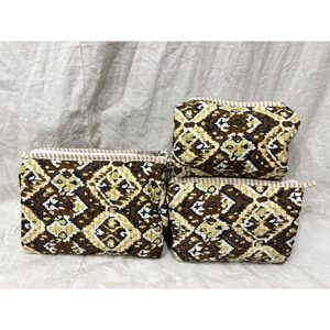 Bolsa Organizadora de Maquillaje con Estampado Geométrico Bohemio de Jaipur, Portátil con Cierre de Cremallera, Logotipo Personalizado para Almacenamiento de Maquillaje - Product Image 1