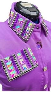 Rétro personnalisé Western Pleasure Show Shirt Rodeo Queen Rail vêtements d'équitation pour les femmes - Product Image 3