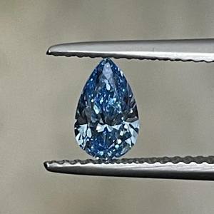 Elegante 1,00 CT Fancy Vivid Blue Pear Brilliant Cut VS2 Clarity Lab Grown Diamond Ideal para anillos de compromiso y joyería fina - Product Image 1