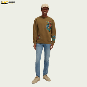 Sweat-Shirt uni à manches longues en coton de haute qualité, vente en gros, Sweat-Shirt brodé - Product Image 2