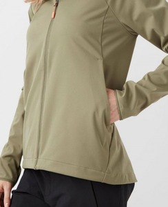 Chaqueta cortavientos Softshell personalizada para mujer nueva poliéster/algodón/nailon sólido impermeable con capucha para ocio al aire libre - Product Image 4