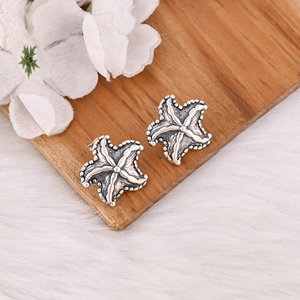 Plain Silver Jewellery 925 <b>Fine</b> Sterling Silver Star Design Oxidized <b>Earrings</b> Jewelry Wholesaler Textured <b>Studs</b> <b>Earring</b> For Her - Product Image 4