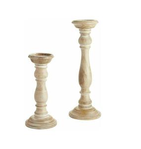 Portavelas de madera rústica con atractivo ecológico hecho a mano para interiores de casas de campo y amantes de la decoración natural - Product Image 2