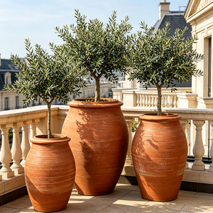Macetas de Cemento Europeas de Lujo, Duraderas, Talladas a Mano, Artisanales, <span class=keywords><strong>para</strong></span> Plantas de Interior/Exterior, <span class=keywords><strong>para</strong></span> Jardín, Terraza, Villa - Product Image 1