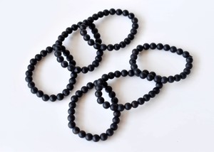 Natural Matt Black Onyx 8mm Round <b>Beaded</b> <b>Bracelet</b> Superb Quality Healing Crystals For Fashion Jewelry Mediation at Best Price - Product Image 2
