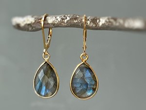 Mode élégant classique Labradorite Vintage 925 argent boucle d'oreille naturel lisse qualité boucle d'oreille cadeau pour dames fête de mariage - Product Image 2