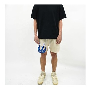 Men's Breathable Mesh Bottoms Drawstring Summer Athletic Flame Print Running Gym Casual Fashion Bulk Shorts Collection USA - Product Image 3