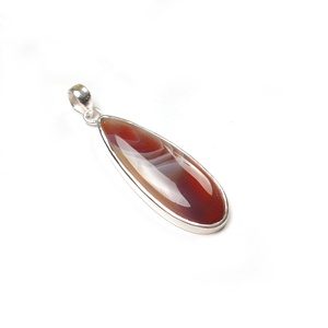 Pendentif en argent massif 925 avec pierre précieuse rouge du Botswana en forme de goutte, bijoux faits à la main, vente en gros - Product Image 5