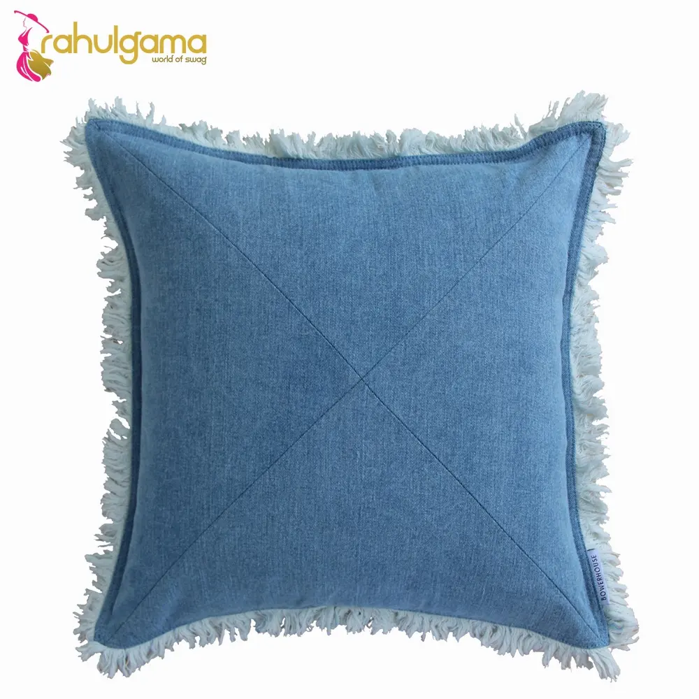Denim Fringed edges cushion covers for sale