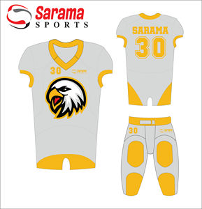 Uniformes de Football européens et américains, design sur mesure avec patch brodé pour numéro de nom, patch blanc et noir - Product Image 1