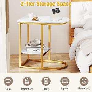 Table basse en fer en forme de C Duale Design classique et moderne idéal pour le salon chambre balcon fenêtres belle idée de cadeaux - Product Image 6