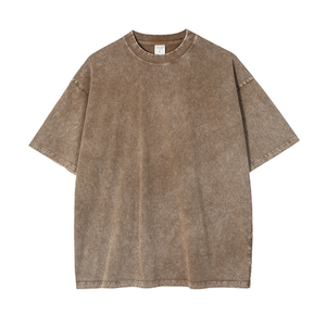 Custom Polyester/Cotton Blend Heavyweight T-Shirt Men O-Neck Regular Fit Drop Shoulder Blank White 260 Grams Fabric Weight Quick - Product Image 2