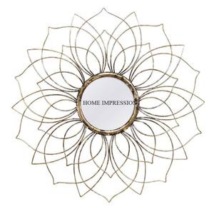 Espejo colgante de pared para interiores de Metal de último diseñador, espejo de pared elegante para interiores y exteriores de Color marrón de mayor calidad para gran oferta - Product Image 6