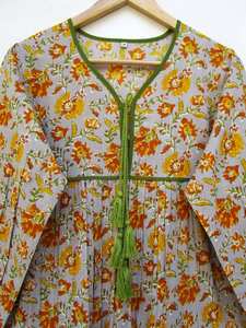 เดรสแม็กซี่พิมพ์ลายดอกไม้วินเทจสไตล์ไม่ซ้ำใครของผู้หญิงชุดเดรสยาวลำลองสำหรับงานปาร์ตี้ฤดูใบไม้ผลิ - Product Image 5