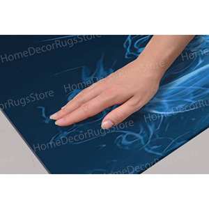 Abstract Fire and Ice Patchwork Wool Luxury <b>Velvet</b> <b>Rugs</b> Eco-Friendly Traditional Latex Backed <b>Rug</b> - Product Image 2