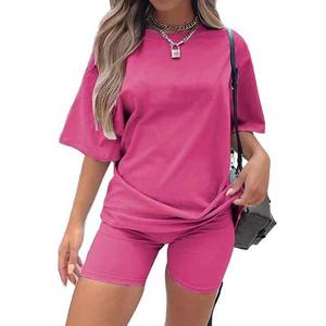 Nouveau à manches courtes vêtements de sport décontractés femmes ample grande taille Yoga ensemble Fitness hauts T-shirt Shorts costume femmes ensembles - Product Image 1