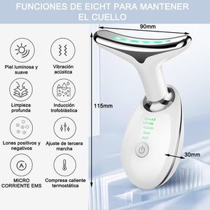 Masseur de cou Myrva rechargeable par USB, chauffant, avec mode micro-courant liftant, appareil portable pour raffermir le visage et le cou - Product Image 4
