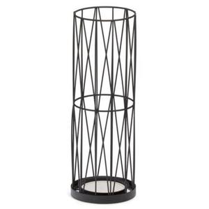 Porte-parapluie en métal contemporain, design géométrique découpé, bac d'égouttement amovible, base stable, élément d'accentuation élégant pour le couloir - Product Image 1